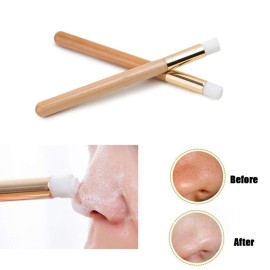 AKOAK 1 Pack Soft Nose Brush with Wooden Handle, Pore Cleanser, Acne Removing Blackhead Clean Brush Beauty Care Tool - Effectively Cleans Any Part of the Nose AKOAK 1 Pack Soft Nose Brush with Wooden Handle, Pore Cleanser, Acne Removing Blackhead Clean Brush Beauty Care Tool - Effectively Cleans Any Part of the Nose