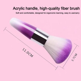 SILPECWEE 3Pcs Nail Brushes for Cleaning Powder, Makeup Brush Nail Clean Up Brush Acrylic Nail Brush Cleaner Nail Dust Brush Manicure Brush Nail Art Tools