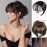 Mini Fringe Hairpiece Straight Clip in Forehead Topper with Wispy Bangs Extension Black Brown