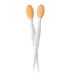 AKOAK 2 Pcs Silicone Head Double-Sided Cleaning Brush, Blackhead/Cutin/Pore Brush, Beauty and Skin Care Cleaning Tool (Orange)