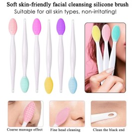 AKOAK 2 Pcs Silicone Head Double-Sided Cleaning Brush, Blackhead/Cutin/Pore Brush, Beauty and Skin Care Cleaning Tool (Orange) AKOAK 2 Pcs Silicone Head Double-Sided Cleaning Brush, Blackhead/Cutin/Pore Brush, Beauty and Skin Care Cleaning Tool (Orange)