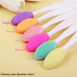 AKOAK 2 Pcs Silicone Head Double-Sided Cleaning Brush, Blackhead/Cutin/Pore Brush, Beauty and Skin Care Cleaning Tool (Orange) AKOAK 2 Pcs Silicone Head Double-Sided Cleaning Brush, Blackhead/Cutin/Pore Brush, Beauty and Skin Care Cleaning Tool (Orange)