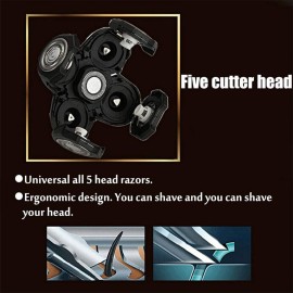 5 Head Shaver Replacement Blades for Electric Razor - Bald Shaving Tool for Head and Face