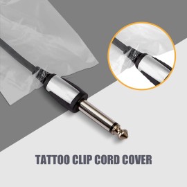 EZ Tattoo Clip Cord Covers - 100 Pcs Clip Cord Covers for Tattoo Machine, Clear Clip Cord Sleeves for Tattoo Machine Covers Wrap and Tattoo Equipment Supply