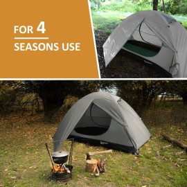 Bessport Camping Tent 1 Person Tent Waterproof Two Doors Backpacking Tent Easy Setup Lightweight for Outdoor, Hiking Mountaineering Travel