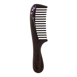 TAN MUJIANG Natural Wood Comb, Handmade Decorative women Hair Comb Tools Salon for Detangling and Styling Wet or Dry Curly, Thick, Wavy, or Straight Hair 7.1 Long Waist comb
