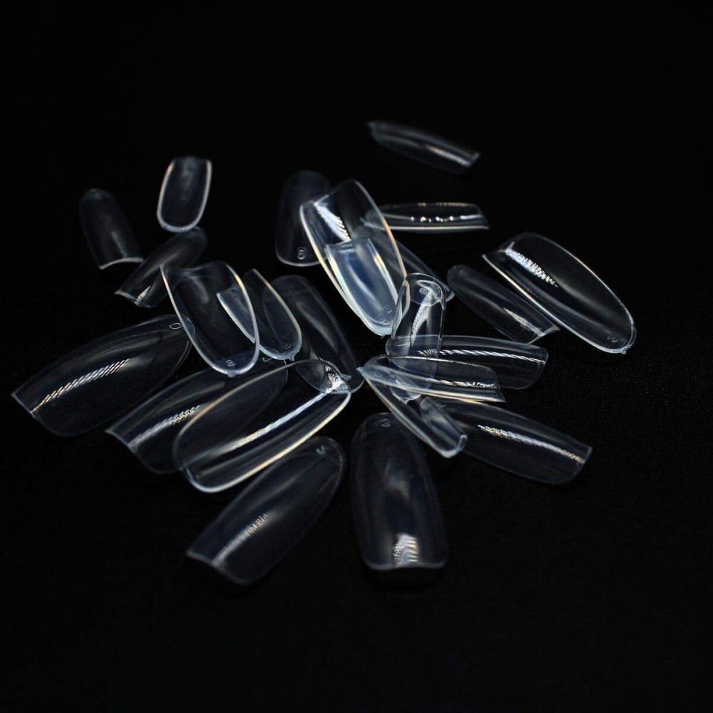 600 Pcs Full Cover Clear False Nails Oval Acrylic Home DIY Nail Art 10 Sizes