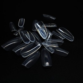 600 Pcs Full Cover Clear False Nails Oval Acrylic Home DIY Nail Art 10 Sizes