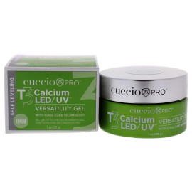 Cuccio Pro T3 LED/UV Cool Cure Versatility Gel - Self-Levelling Gel With Calcium - Incredibly Flexible - Strong Adhesion - High Shine Finish - Fast Application - Clear - 1 Oz Nail Gel