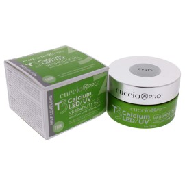 Cuccio Pro T3 LED/UV Cool Cure Versatility Gel - Self-Levelling Gel With Calcium - Incredibly Flexible - Strong Adhesion - High Shine Finish - Fast Application - Clear - 1 Oz Nail Gel
