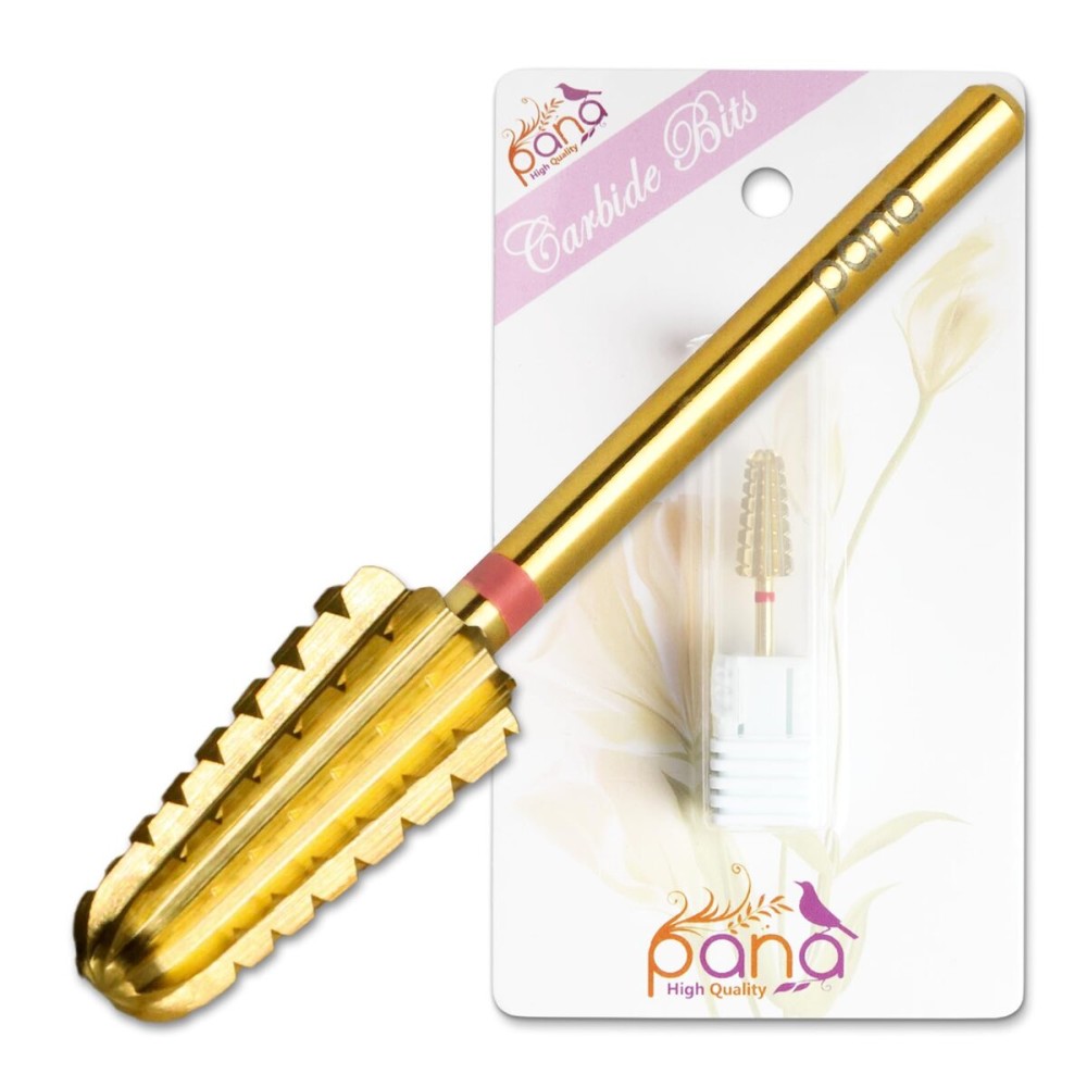 PANA Nail Carbide Volcano Bit - Two Way Rotate use for Both Left and Right Handed - Fast remove Acrylic or Hard Gel - 3/32 Shank - Manicure, Nail Art, Drill Machine (3x Coarse, Gold) PANA Nail Carbide Volcano Bit - Two Way Rotate use for Both Left and Right Handed - Fast remove Acrylic or Hard Gel - 3/32 Shank - Manicure, Nail Art, Drill Machine (3x Coarse, Gold)