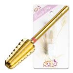 PANA Nail Carbide Volcano Bit - Two Way Rotate use for Both Left and Right Handed - Fast remove Acrylic or Hard Gel - 3/32 Shank - Manicure, Nail Art, Drill Machine (3x Coarse, Gold)