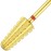 PANA Nail Carbide Volcano Bit - Two Way Rotate use for Both Left and Right Handed - Fast remove Acrylic or Hard Gel - 3/32 Shank - Manicure, Nail Art, Drill Machine (3x Coarse, Gold)