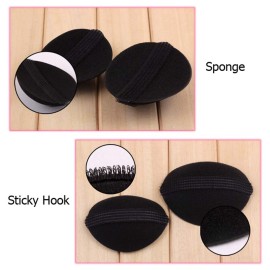 2 Pcs Black Bump It Up Sponge Volume Princess Hair Pads - Small and Large Fluffy Heightening Inserts for Half-up Hairstyles 2 Pcs Black Bump It Up Sponge Volume Princess Hair Pads - Small and Large Fluffy Heightening Inserts for Half-up Hairstyles