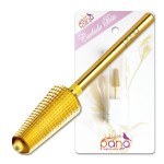 PANA Nail Carbide Volcano Bit - Two Way Rotate use for Both Left and Right Handed - Fast remove Acrylic or Hard Gel - 3/32 Shank - Manicure, Nail Art, Drill Machine (Extra Fine, Gold)