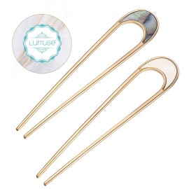 Lurrose 2pcs Hair Sticks Vintage Metal Hair Pins Moon Elegant Hair Chopsticks U Shaped Headdress Hair Styling Accessories for Woman Girls