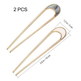 Lurrose 2pcs Hair Sticks Vintage Metal Hair Pins Moon Elegant Hair Chopsticks U Shaped Headdress Hair Styling Accessories for Woman Girls