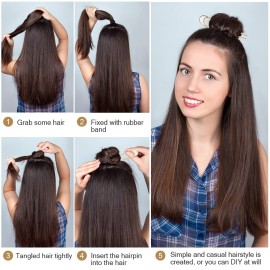 Lurrose 2pcs Hair Sticks Vintage Metal Hair Pins Moon Elegant Hair Chopsticks U Shaped Headdress Hair Styling Accessories for Woman Girls