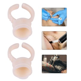 yuyte 3 Types 100 Pcs Ink Ring Silicone and Semi-Permanent, for Pigment Holder(02)