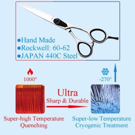 Moontay 6.0 Hair Cutting Shears, Professional Barber Styling Hairdressing Scissors, JP-440C Stainless Steel Salon Scissors, Silver Moontay 6.0 Hair Cutting Shears, Professional Barber Styling Hairdressing Scissors, JP-440C Stainless Steel Salon Scissors, Silver