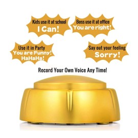 Gold Recordable Button - Easy 30 Sec Talk Button for Dogs & Golden Buzzer