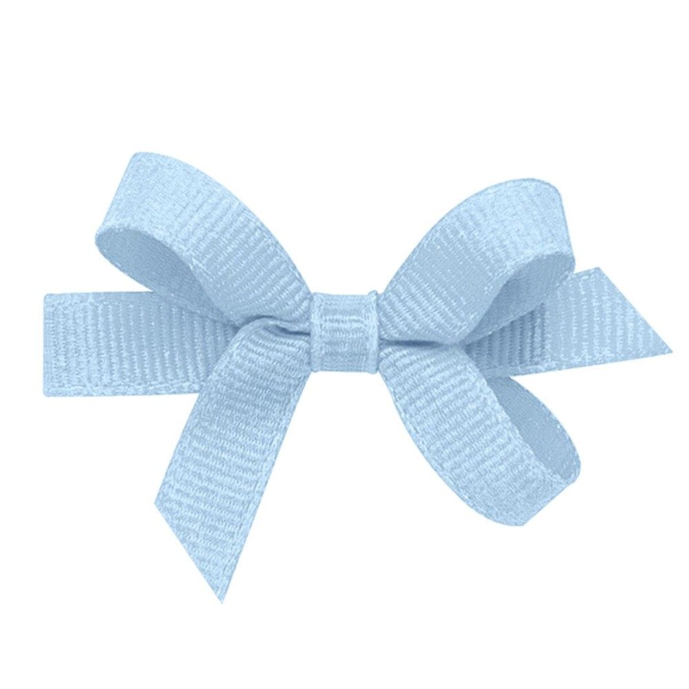 Wee Ones Girls\' Plain Wrap Classic Grosgrain Hair Bows on a WeeStay No-Slip Hair Clip, Handmade, Baby, Millennium Blue