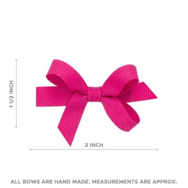 Wee Ones Girls\' Plain Wrap Classic Grosgrain Hair Bows on a WeeStay No-Slip Hair Clip, Handmade, Baby, Millennium Blue