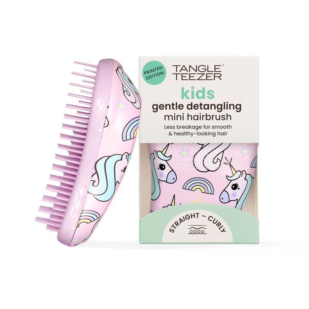 Tangle Teezer Original Detangler Brush, Dry & Wet Travel Size Mini Hair Brush, for Kids & All Hair Types, Unicorn Magic