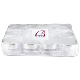 Beauticom 20g/20ml USA Acrylic Round Clear Jars with Lids for Lip Balms, Creams, Make Up, Cosmetics, Samples, Ointments and other Beauty Products (12 Pieces, Silver Lid (Flat Top))