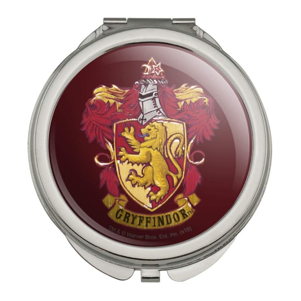 GRAPHICS & MORE Harry Potter Gryffindor Painted Crest Compact Travel Purse Handbag Makeup Mirror, Tabletop Mount, 2.3L x 2.3W, Red, Officially Licensed Design