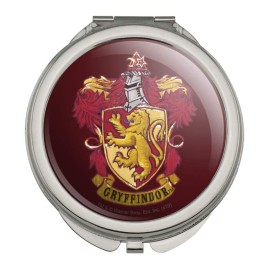 GRAPHICS & MORE Harry Potter Gryffindor Painted Crest Compact Travel Purse Handbag Makeup Mirror, Tabletop Mount, 2.3L x 2.3W, Red, Officially Licensed Design