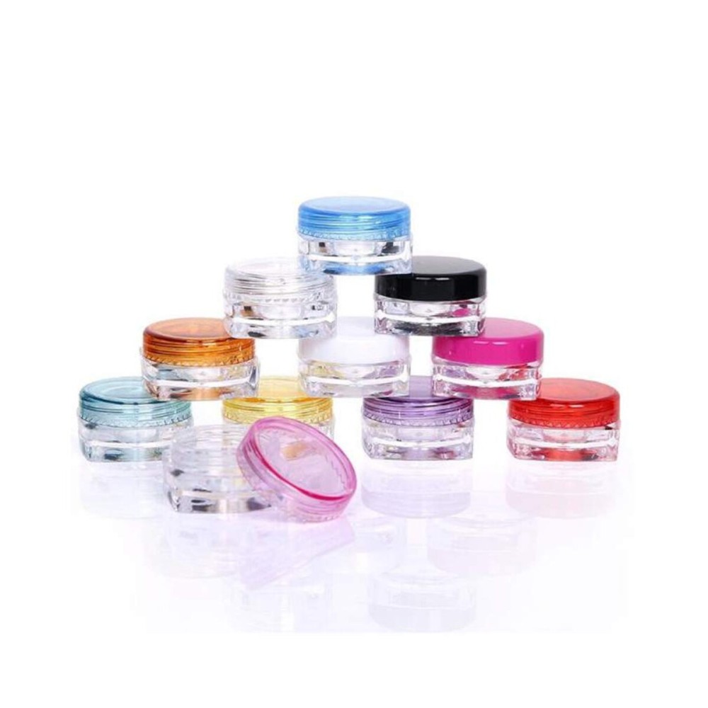 FZBNSRKO 10 Pcs 3Gram/5ML Cosmetic Sample Empty Containers Cream Jars Small Makeup Sample Containers with Lids