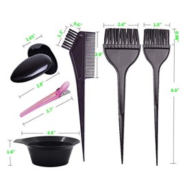 Pcxino 30Pcs 6Sets Hair Dye Color Brush,Bowl,Ear Cover,and Hair Clip Sets,Perfect Tools for DIY Salon Hair Dye Tools Hair Coloring Bleaching,Hair Tint Dying Coloring Applicator