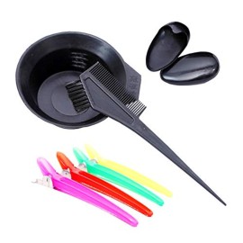 Pcxino 30Pcs 6Sets Hair Dye Color Brush,Bowl,Ear Cover,and Hair Clip Sets,Perfect Tools for DIY Salon Hair Dye Tools Hair Coloring Bleaching,Hair Tint Dying Coloring Applicator