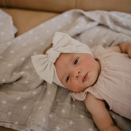 Parker Baby Cable Knit Nylon Headbands 5 Pack | Soft, Stretchy & Comfortable Bows for Girls | Adjustable, Soft to Touch & Knotted Headbands for Baby Girls | Baby Headwraps for Girls | Multiple Colors