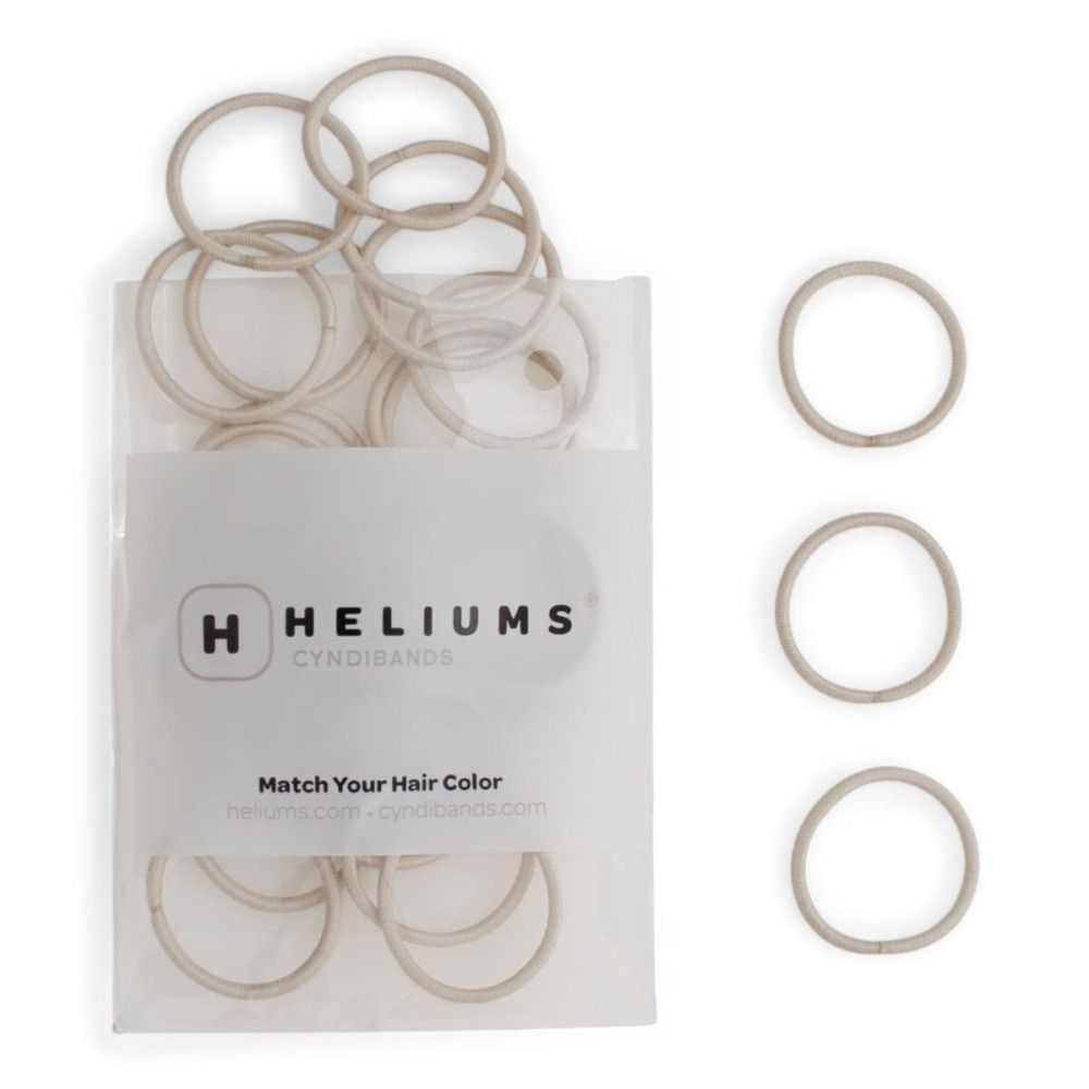 Heliums Small Hair Ties - Ash Blonde - No Damage Mini 1 Inch Reusable 2mm Elastics for Thin Hair and Kids, Neutral Ponytail Holders - 48 Count Heliums Small Hair Ties - Ash Blonde - No Damage Mini 1 Inch Reusable 2mm Elastics for Thin Hair and Kids, Neutral Ponytail Holders - 48 Count