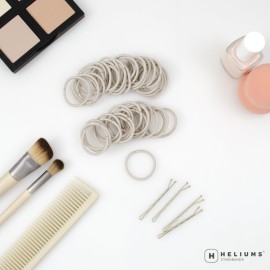Heliums Small Hair Ties - Ash Blonde - No Damage Mini 1 Inch Reusable 2mm Elastics for Thin Hair and Kids, Neutral Ponytail Holders - 48 Count Heliums Small Hair Ties - Ash Blonde - No Damage Mini 1 Inch Reusable 2mm Elastics for Thin Hair and Kids, Neutral Ponytail Holders - 48 Count