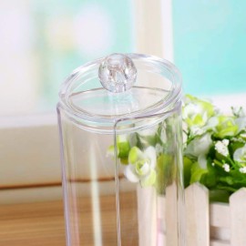Cosmetic Cotton Pad Rounds Holder, Clear Acrylic Cotton Ball, Swab, Q-tip Storage Organizer with lid for Girls Laddy Gift Cosmetic Cotton Pad Rounds Holder, Clear Acrylic Cotton Ball, Swab, Q-tip Storage Organizer with lid for Girls Laddy Gift