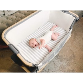 Bassinet Bed Sheets - Premium Bassinet Fitted Sheet for Halo, Mika Micky, Maxi COSI & Others - 4 Pack 100% Jersey Knit - Bassinet Bedding for Standard Size Oval or Halo Bassinet Pads for Boys & Girls