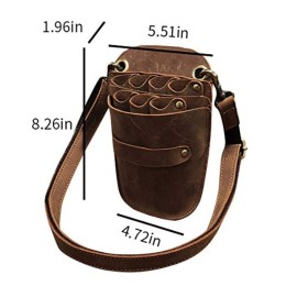 Scissors Pouch Cowhide Leather Salon Barber Hairdressing Scissors Holster Hair Stylist Tools Bag Comb Shear Holster Waist Shoulder Belt (Brown) Scissors Pouch Cowhide Leather Salon Barber Hairdressing Scissors Holster Hair Stylist Tools Bag Comb Shear Holster Waist Shoulder Belt (Brown)