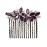 Faship Gorgeous Purple Rhinestone Crystal Floral Hair Comb