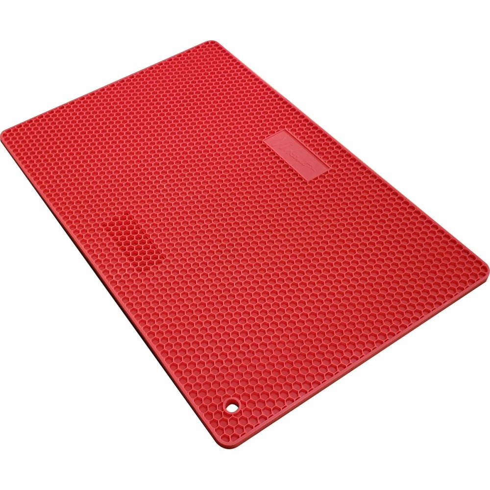 Vincent Heat Resistant Silicone Tool Mat For Styling and Barber Station | For Curling Irons, Flat Irons, Hot Styling Tools (Red)