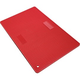 Vincent Heat Resistant Silicone Tool Mat For Styling and Barber Station | For Curling Irons, Flat Irons, Hot Styling Tools (Red)