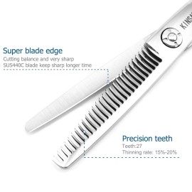 KINSARO Barber Scissors 5.75 Inch Hair Thinning Shears Professional Razor Edge 440c KINSARO Barber Scissors 5.75 Inch Hair Thinning Shears Professional Razor Edge 440c