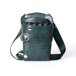 Scissors Pouch PU Leather Salon Barber Hairdressing Scissors Holster Hair Stylist Tools Bag Comb Shear Holster Waist Shoulder Belt (Green)