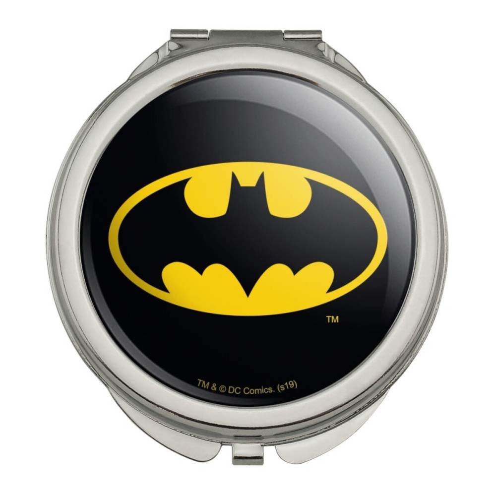 Batman Classic Bat Shield Logo Compact Travel Purse Handbag Makeup Mirror