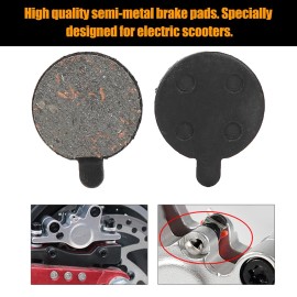 Brake Pads, Semi Metal Brake Pads 4 Pairs Brake Disc Rotor Pad for 10inch Electric Scooter