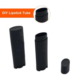 FZBNSRKO 5ml 100 Pcs Frosted Black Empty Oval Deodorant Lip Balm Tubes Twist-up Refillable Mini Size Containers for Carry-On Travel,DIY Deodorants