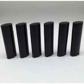 FZBNSRKO 5ml 100 Pcs Frosted Black Empty Oval Deodorant Lip Balm Tubes Twist-up Refillable Mini Size Containers for Carry-On Travel,DIY Deodorants