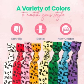 Sportybella Multicolored Music Hair Ties- Hair Accessories for Musicians, Duet Partner, Band Classmates & Singers. No Crease, No Tug Elastic Hair Ties Set. Ponytail Holders w/Music Note Design, 8pcs. Sportybella Multicolored Music Hair Ties- Hair Accessories for Musicians, Duet Partner, Band Classmates & Singers. No Crease, No Tug Elastic Hair Ties Set. Ponytail Holders w/Music Note Design, 8pcs.